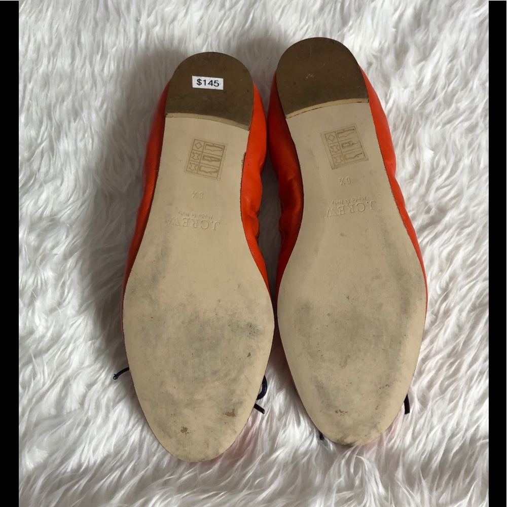 J Crew orange Emma Bow flat shoes size 6.5 - Picture 7 of 7